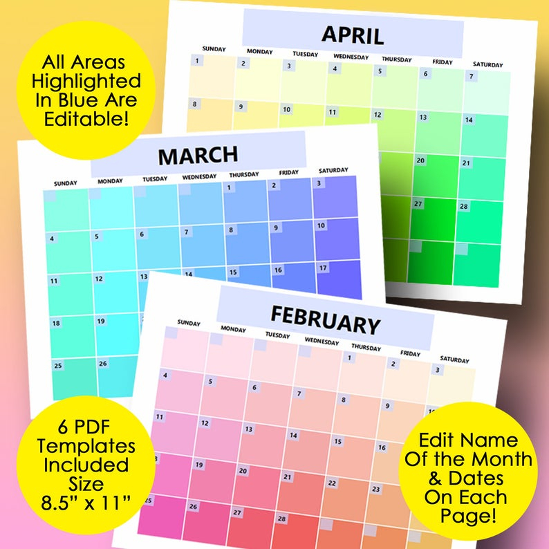 Free Calendars Editable Calendar Printables Free Templates