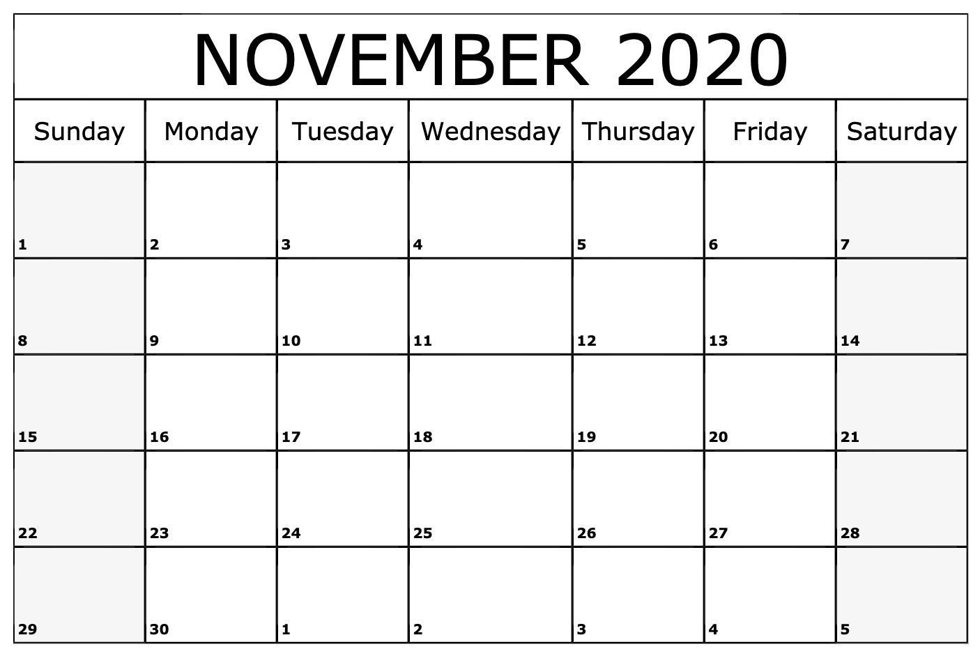 November Calendar 2020 In 2020 | Monthly Calendar