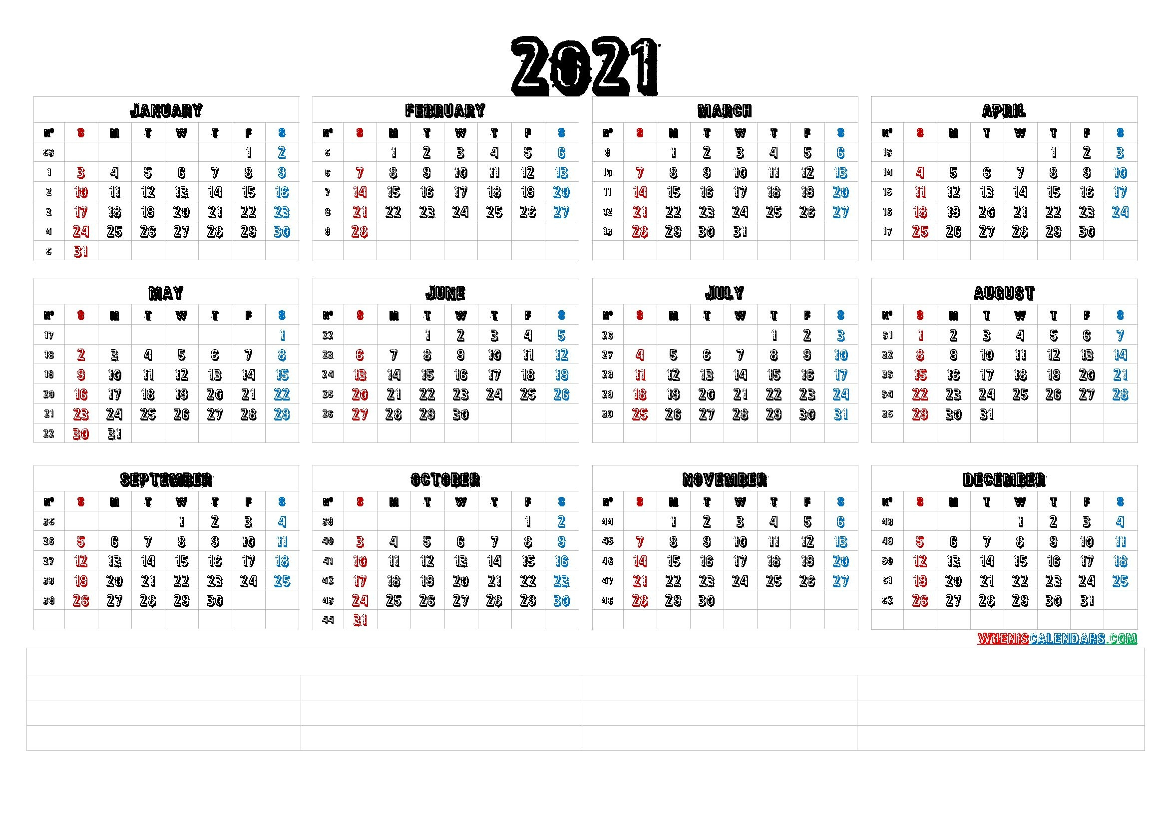 Perfect Free Printable Editable 12 Month Calendar 2021