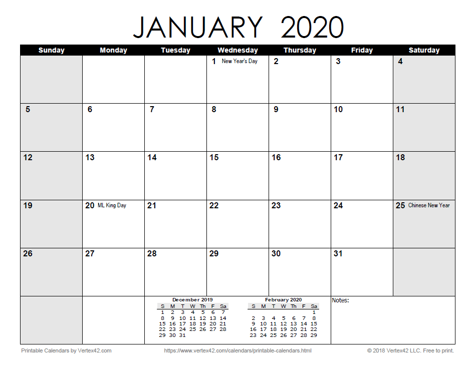 Printable 2020 Calendars Pdf Calendar 12 Com