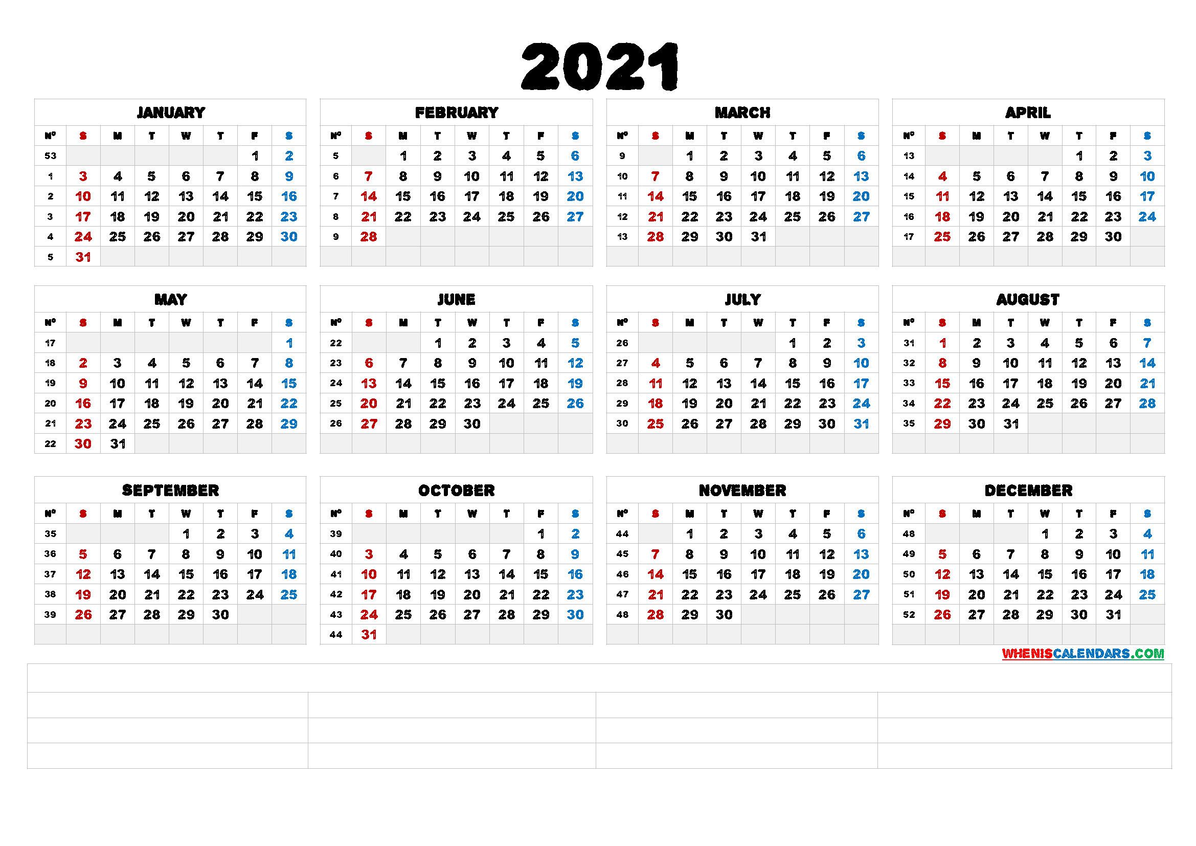 Printable 58 2021 Calendar : 2021 Monthly Succulent