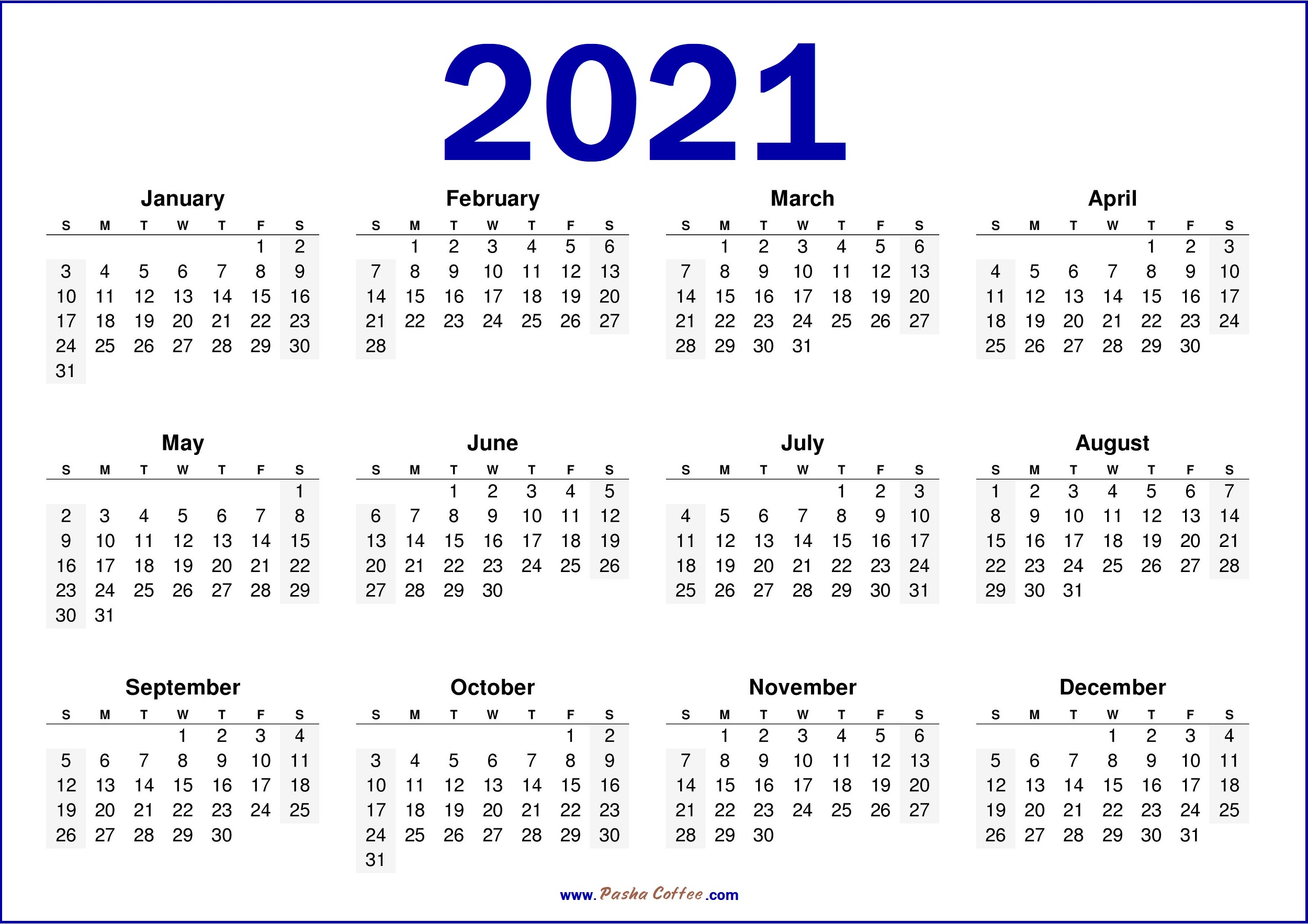 Printable 58 2021 Calendar  2021 Printable Calendar