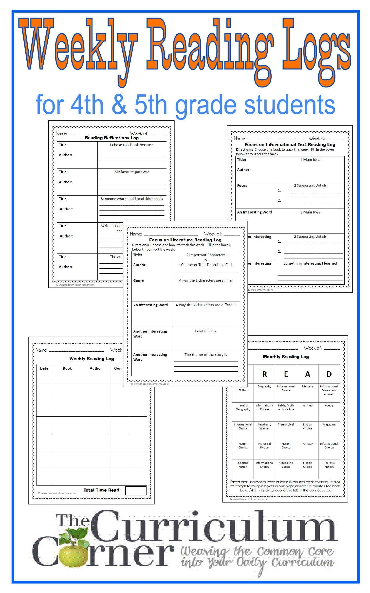 Printable Reading Log 4Th Grade - Template Calendar Design
