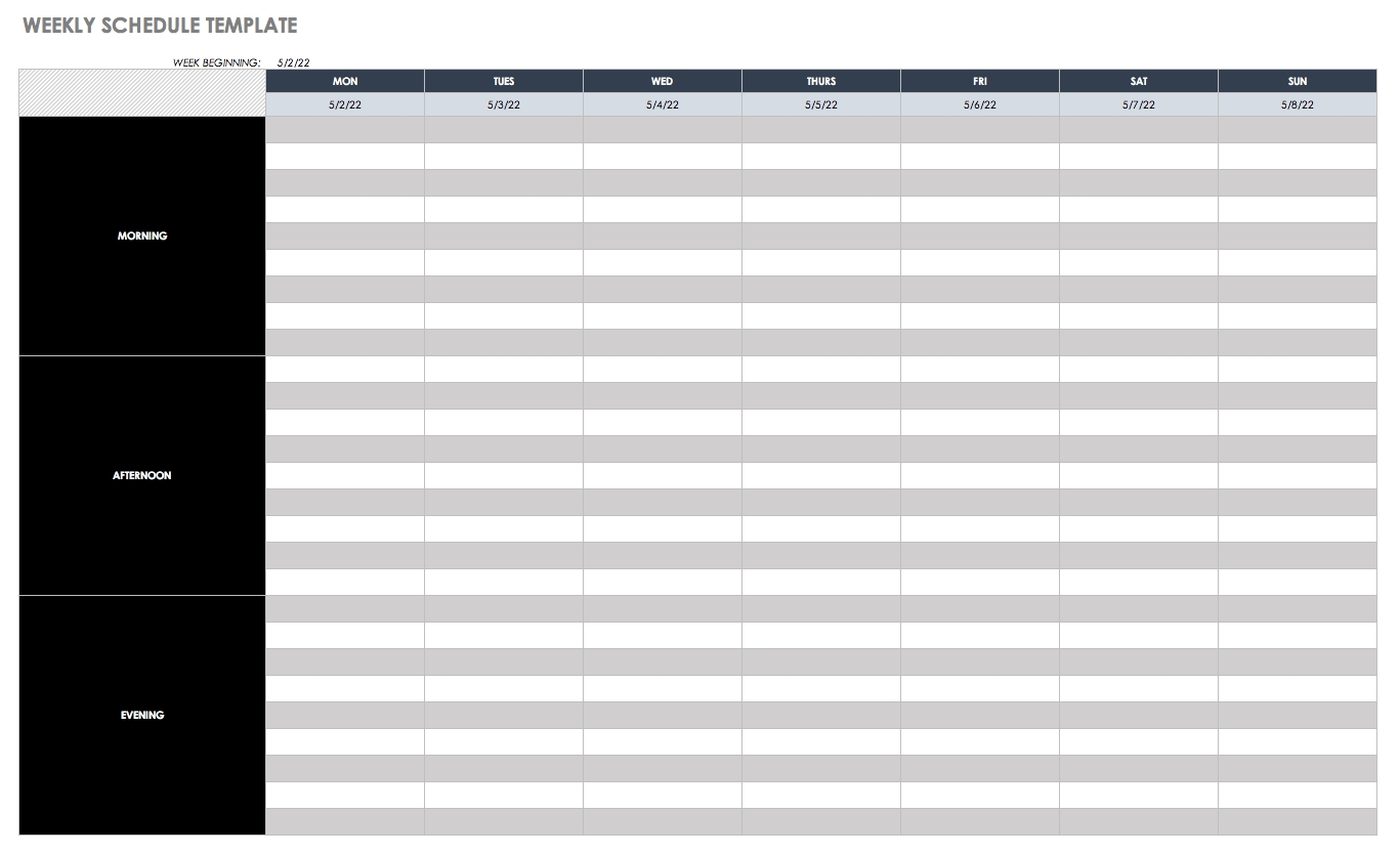 Schedule At A Glance Template - Calendar Inspiration Design