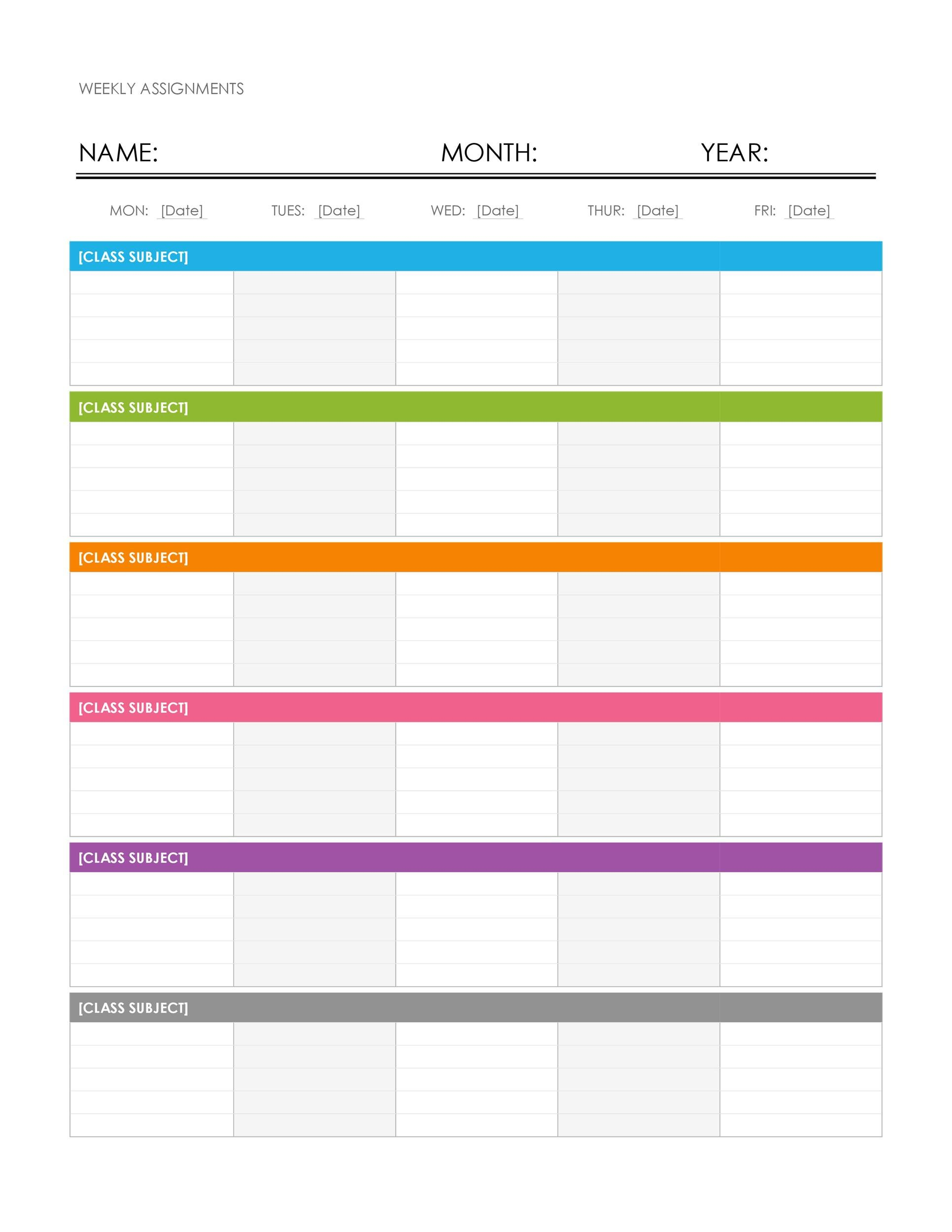 Templet One Week Calender :-Free Calendar Template