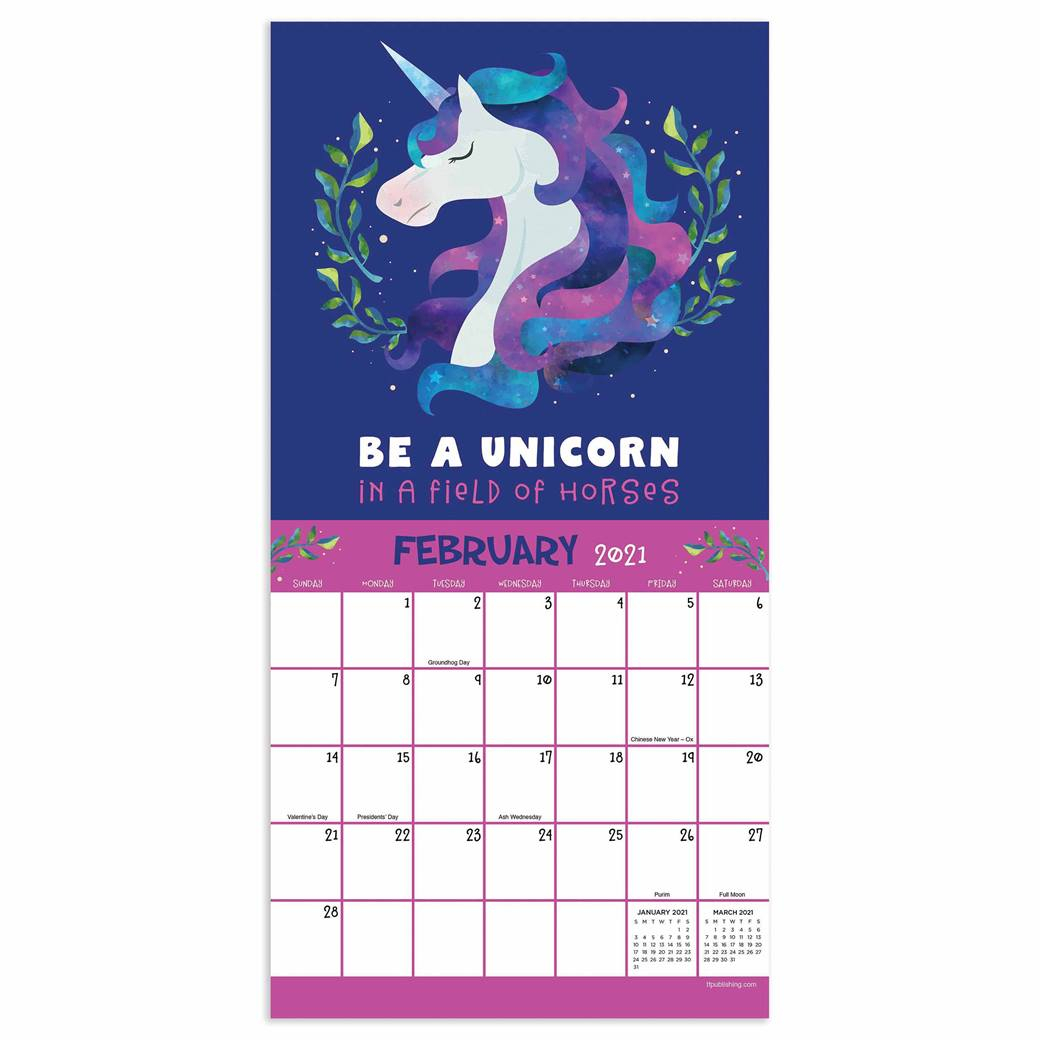 Unicorn Calendars 2021 Calendar Printables Free Templates