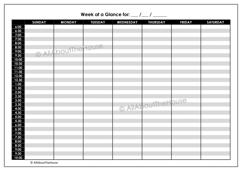 Week At A Glance Calendar - Calendar Template 2021