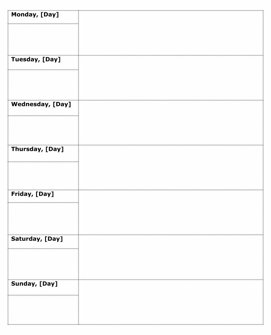 Monday To Friday Calender Template | Calendar Printables Free Templates