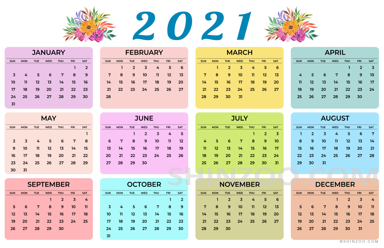 11×17 Printable Calendar 2021 | 2021 Printable Calendars