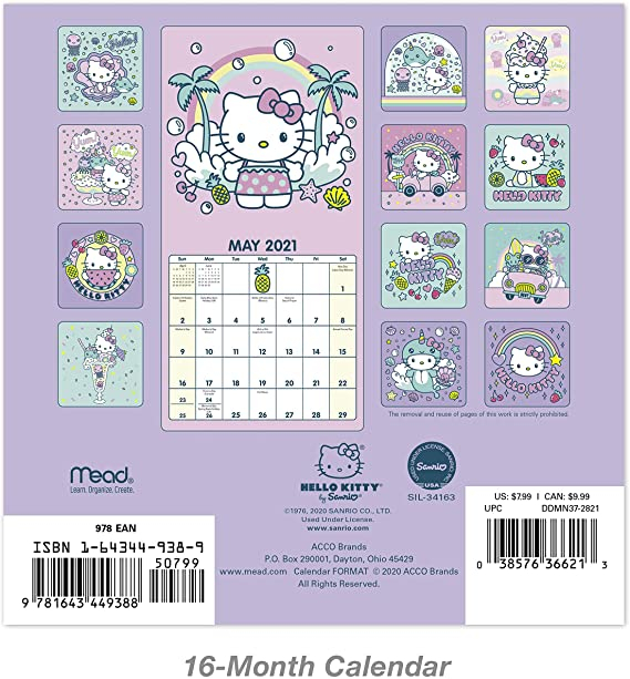 12 Month Free Printable Hello Kitty Calendar 2021  Find