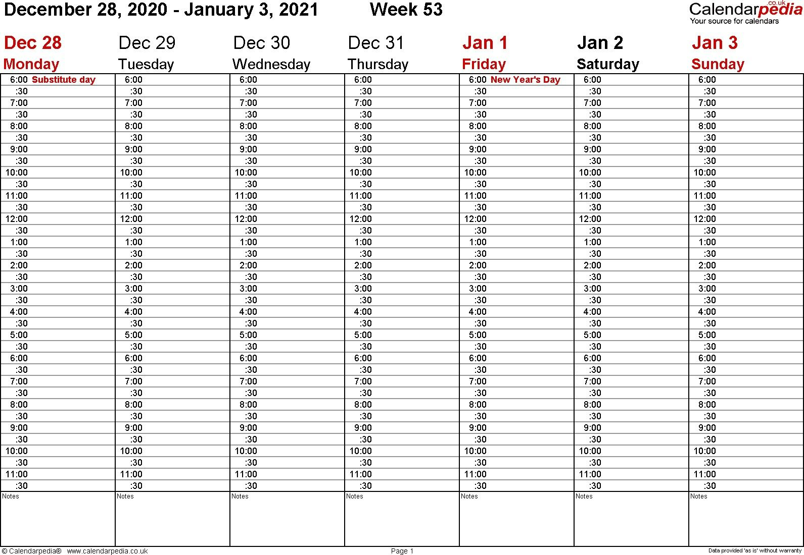 20+ 2021 Weekly Calendar - Free Download Printable