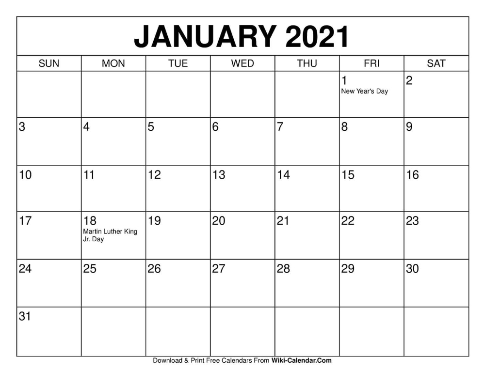 20+ Monthly Calendar 2021 - Free Download Printable