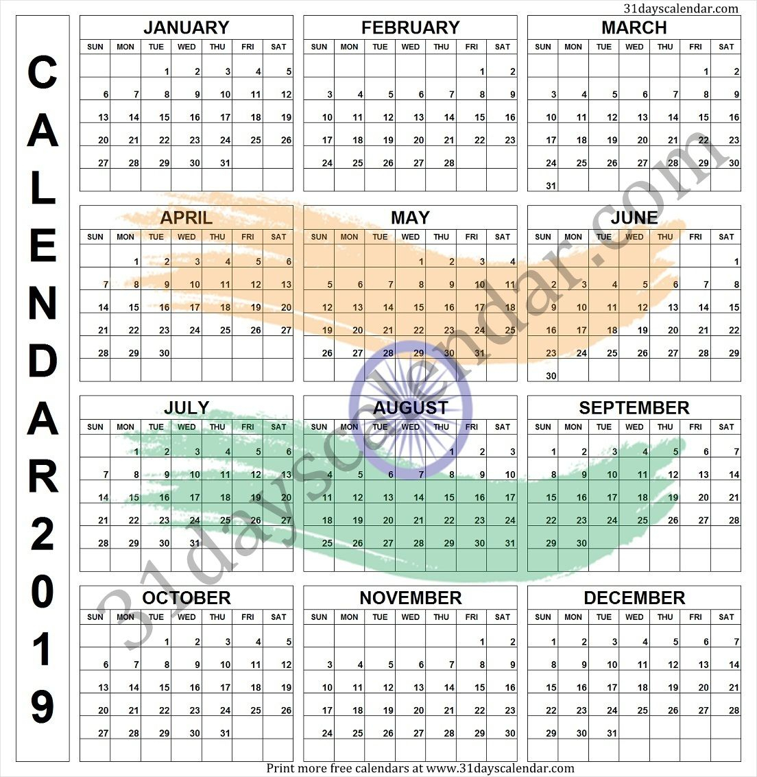 2019 Calendar With Week Numbers - Free Download Printable