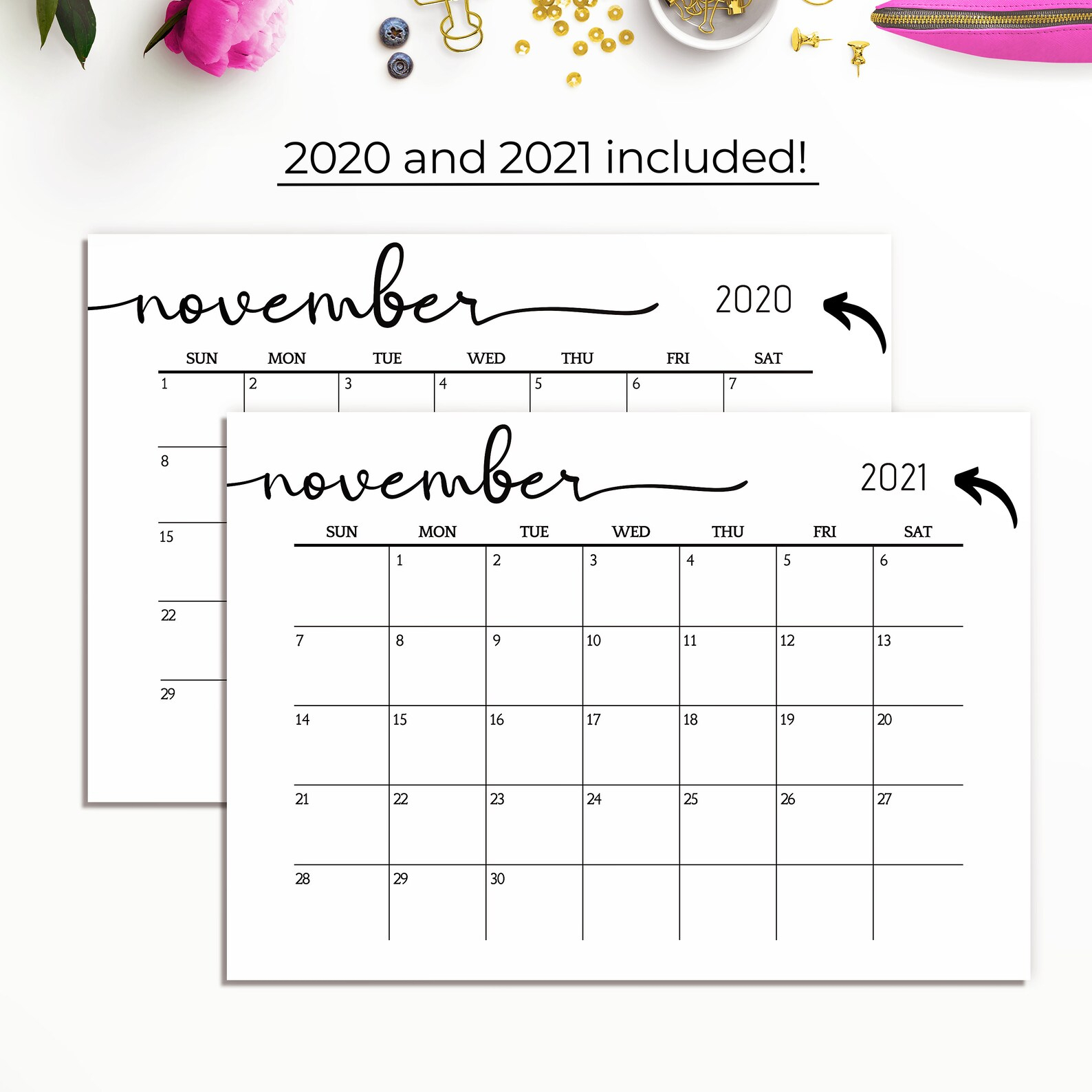 2020-2021 Printable Calendar Big Wall Calendar 2020-2021