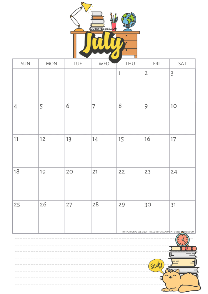 2021 - 2022 School Calendar Printable - Cute Freebies For