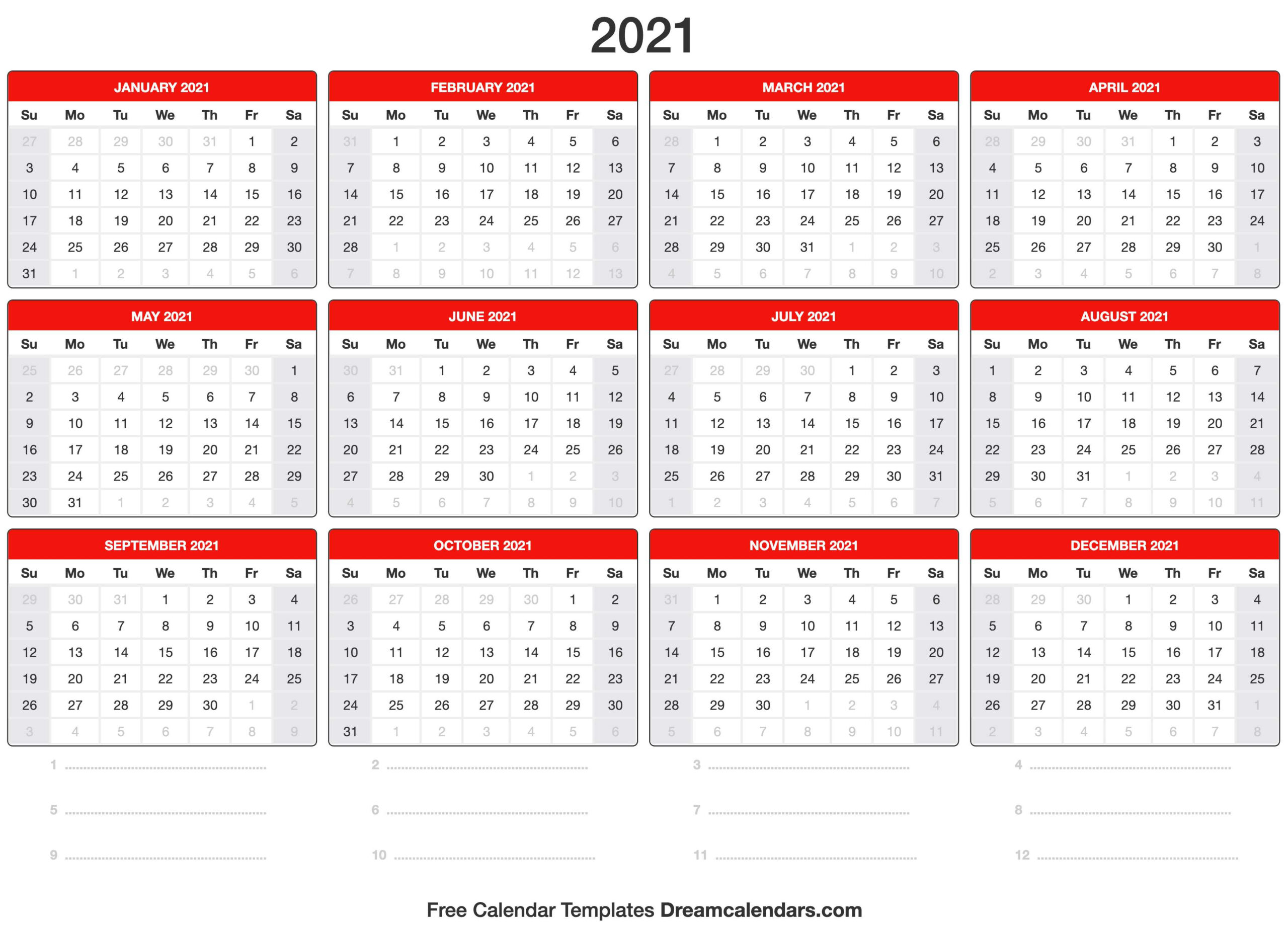 2021 Calendar