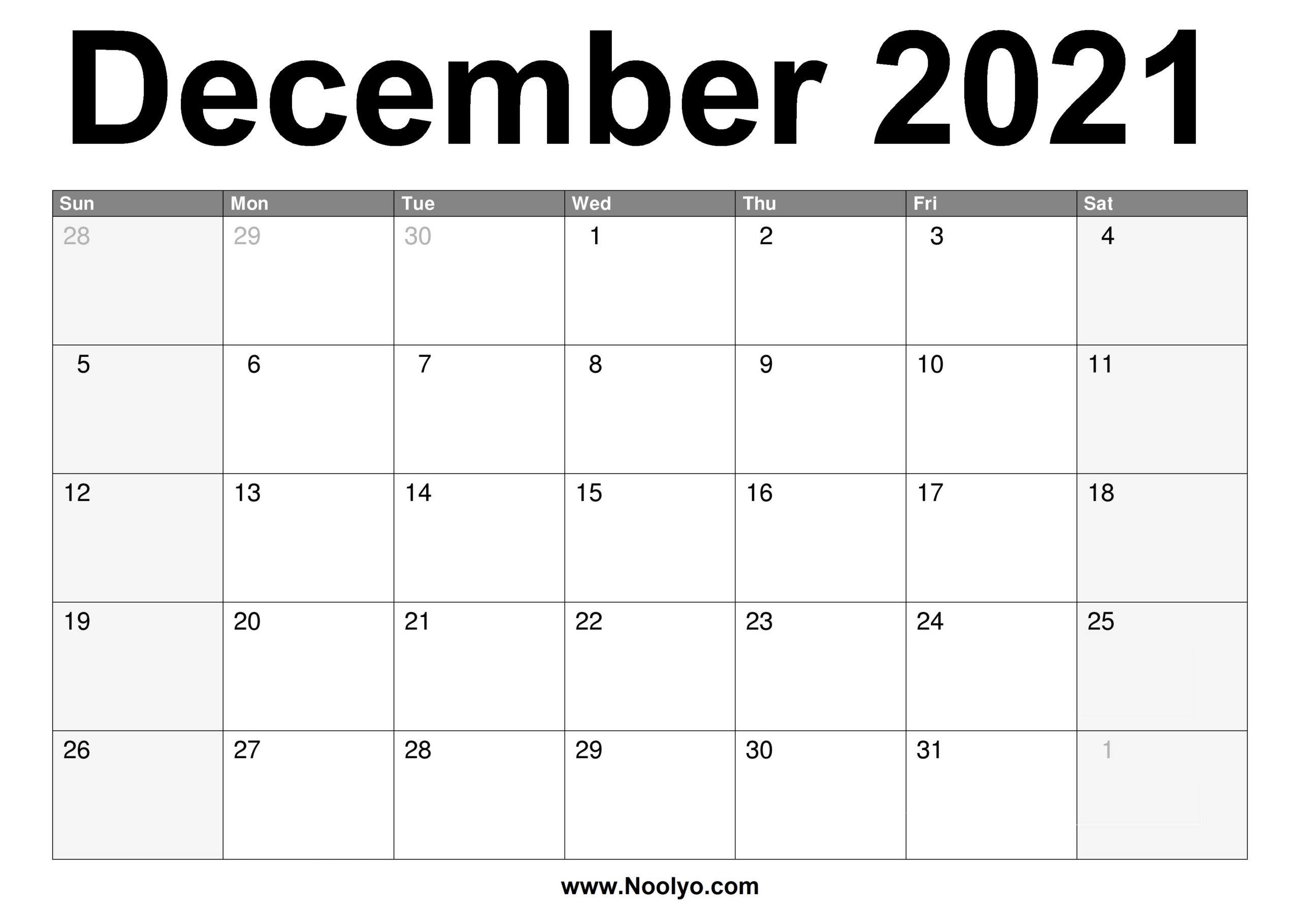 2021 Calendar December | Calendar 2021