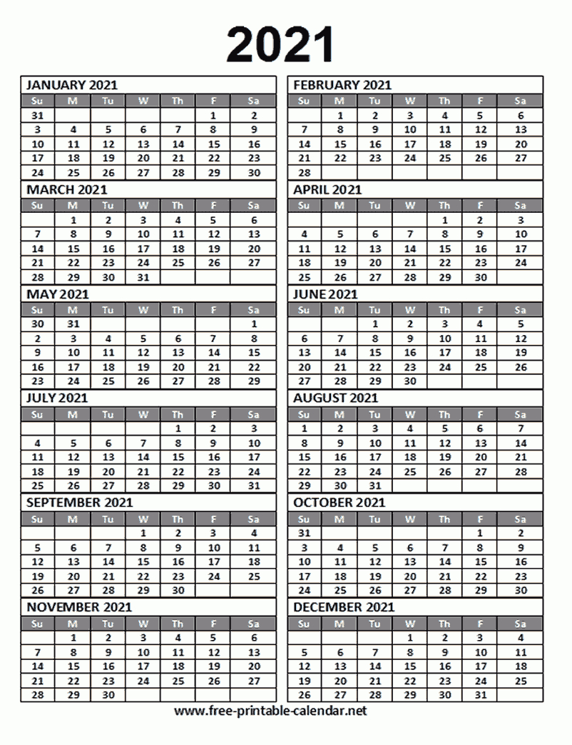 2021 Calendar Template - Download Printable Templates.
