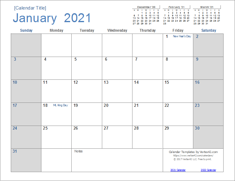 2021 Calendar Template Powerpoint