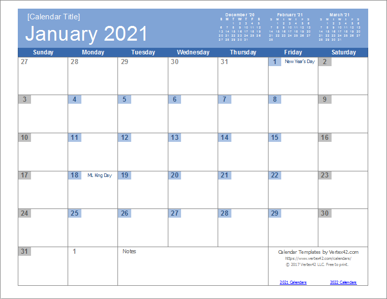 2021 Calendar Templates And Images