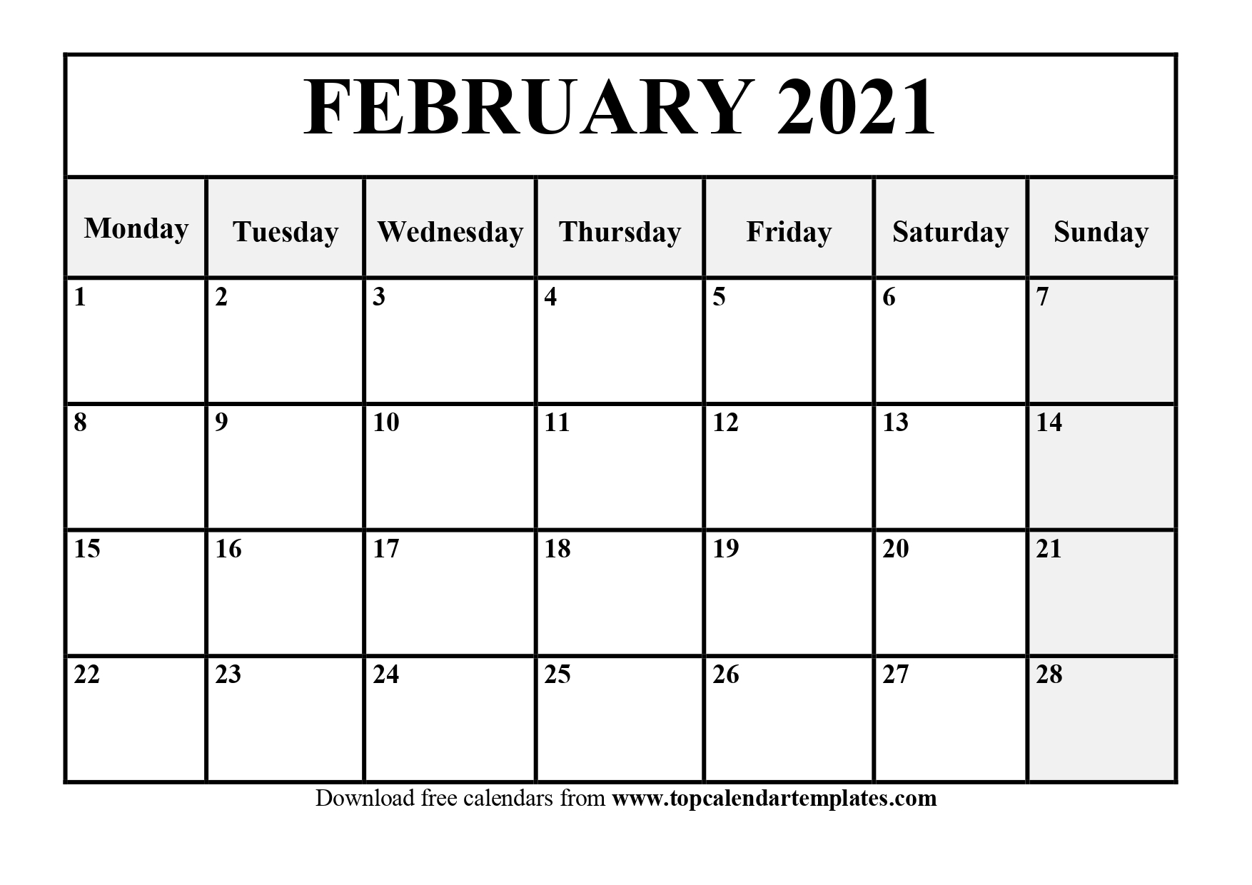2021 Calendar Templates Editableword - Monthly