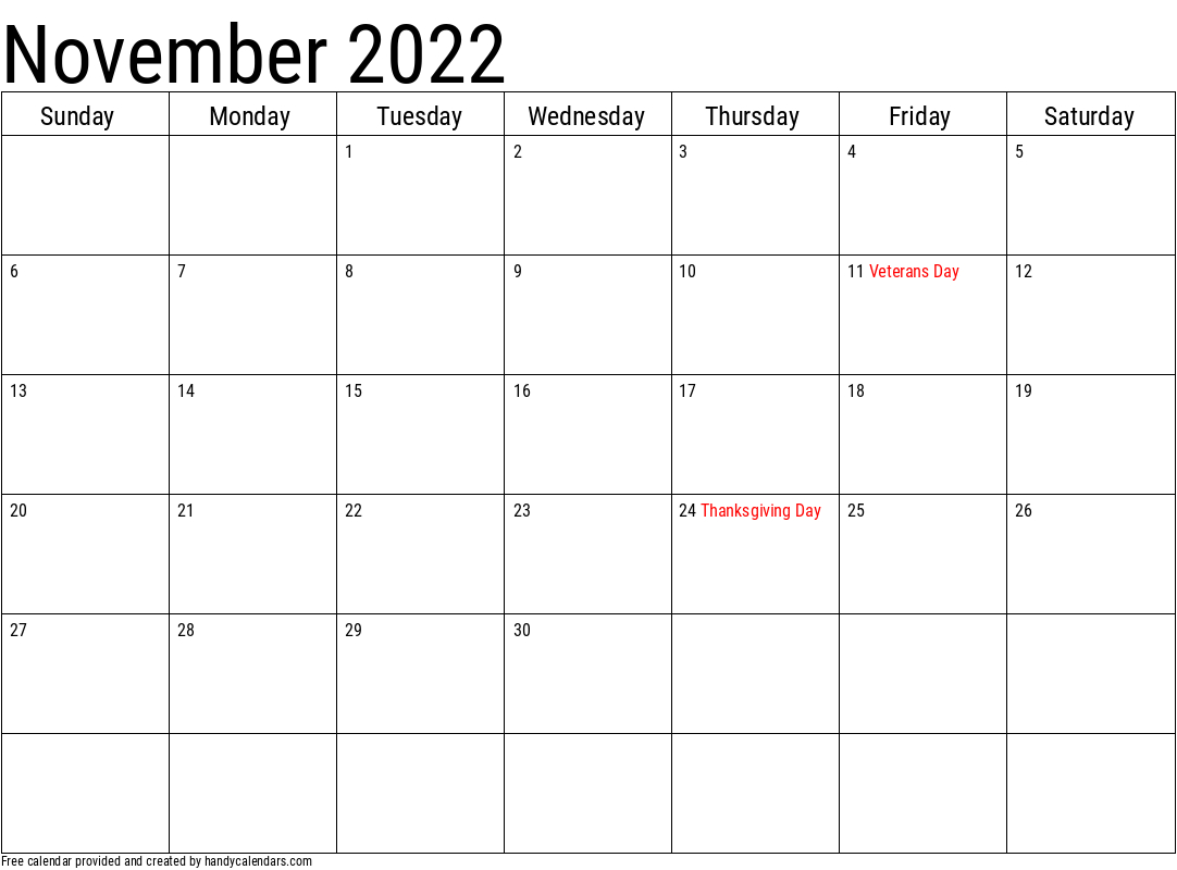 2021 Calendar With Holidays Templates - Handy Calendars