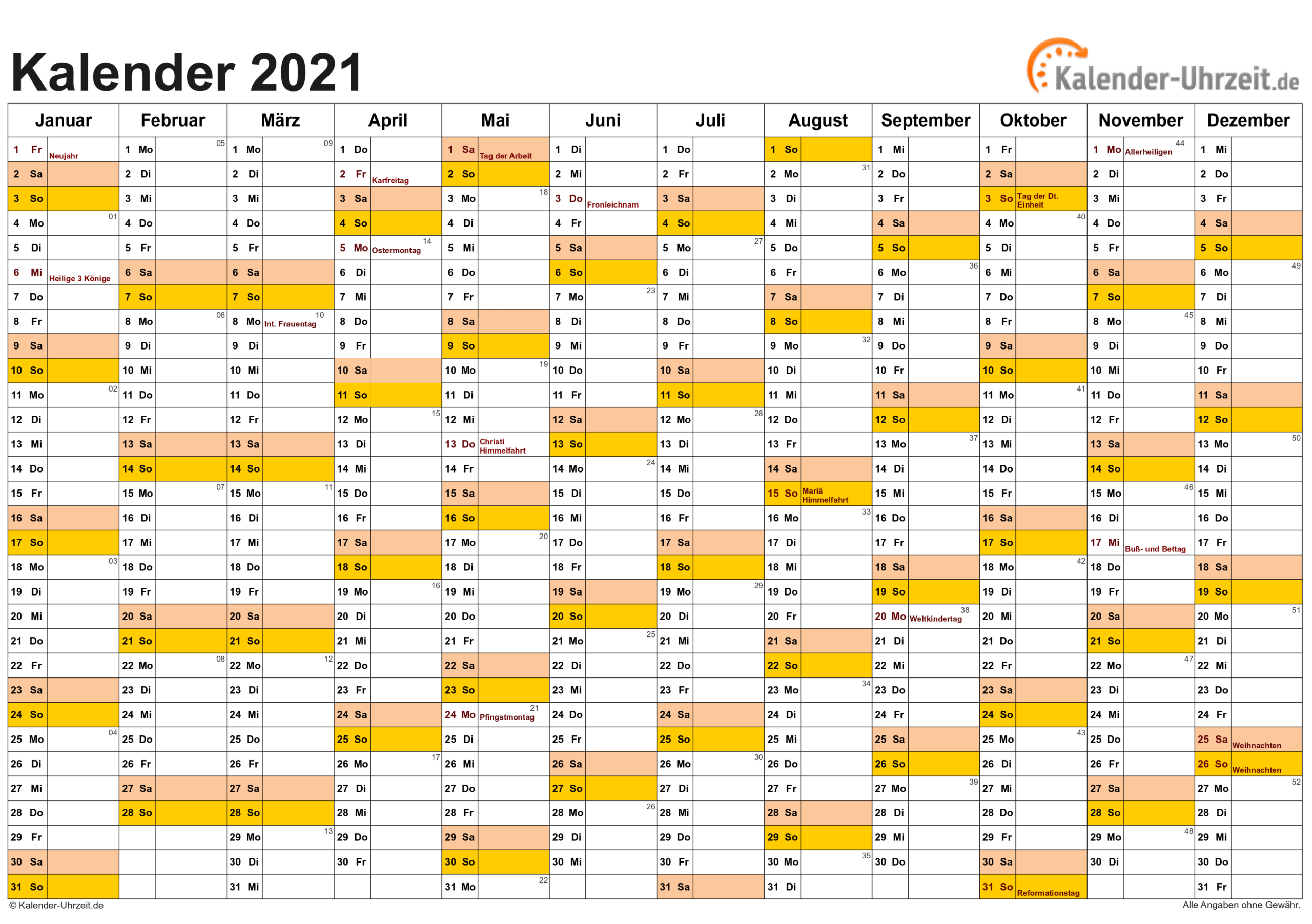 2021 Excel Calendar  Calendar 2021 Excel Format Full Year