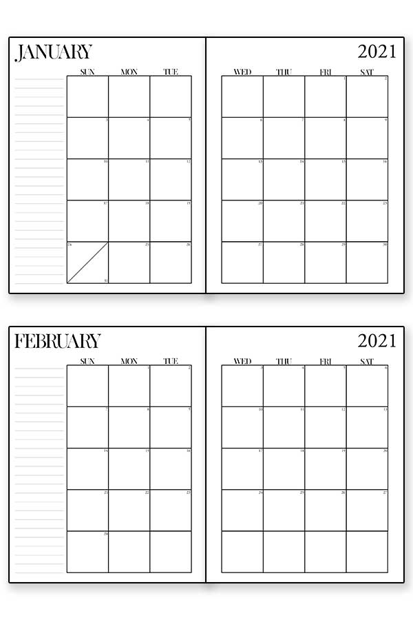 2021 Free Printable Calendar - Neutral 2021 Calendar