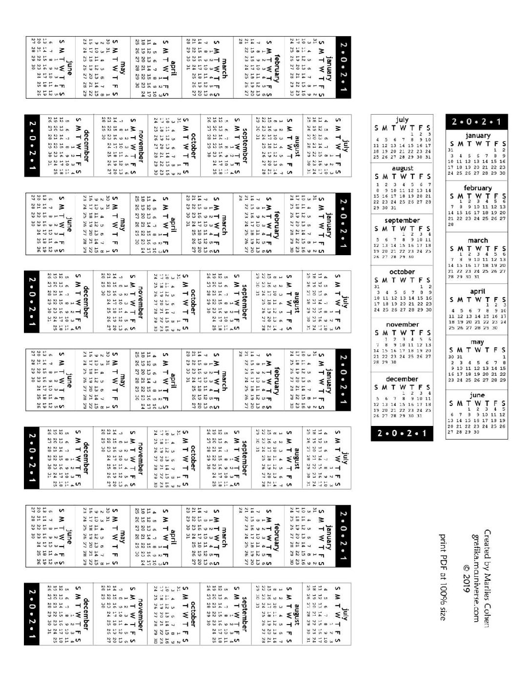 2021 Horizontal 1″ Tall Monitor Strip Calendars | Craftmeister