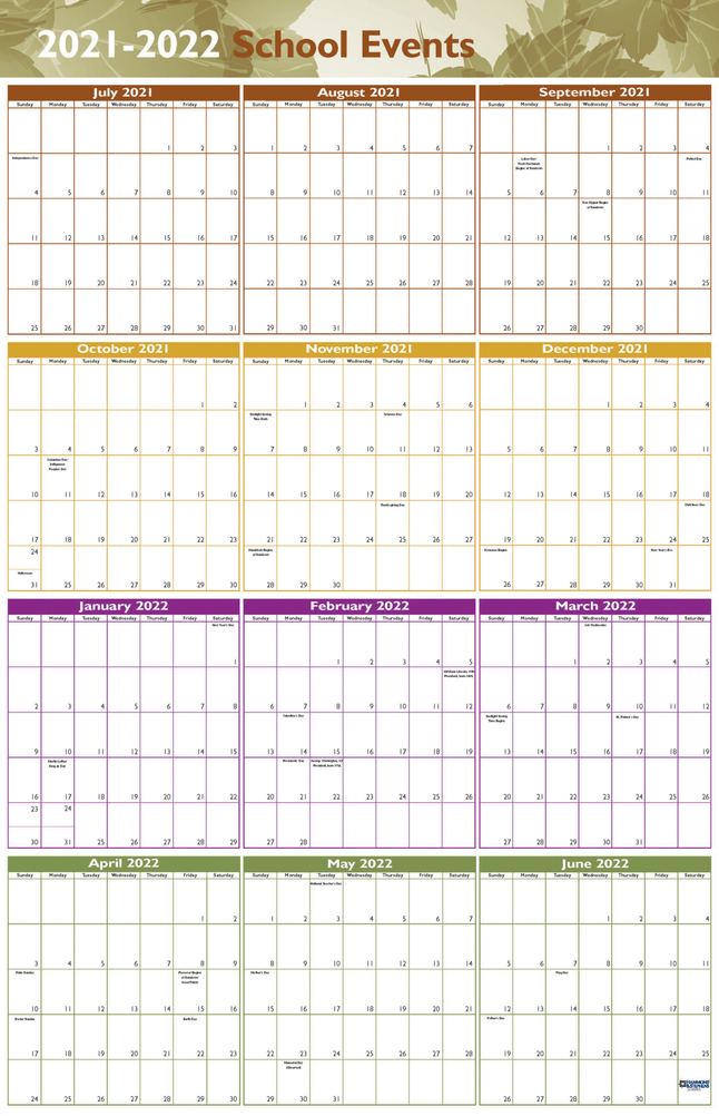 2021 Keyboard Calendar Strips : Custom Printed Self