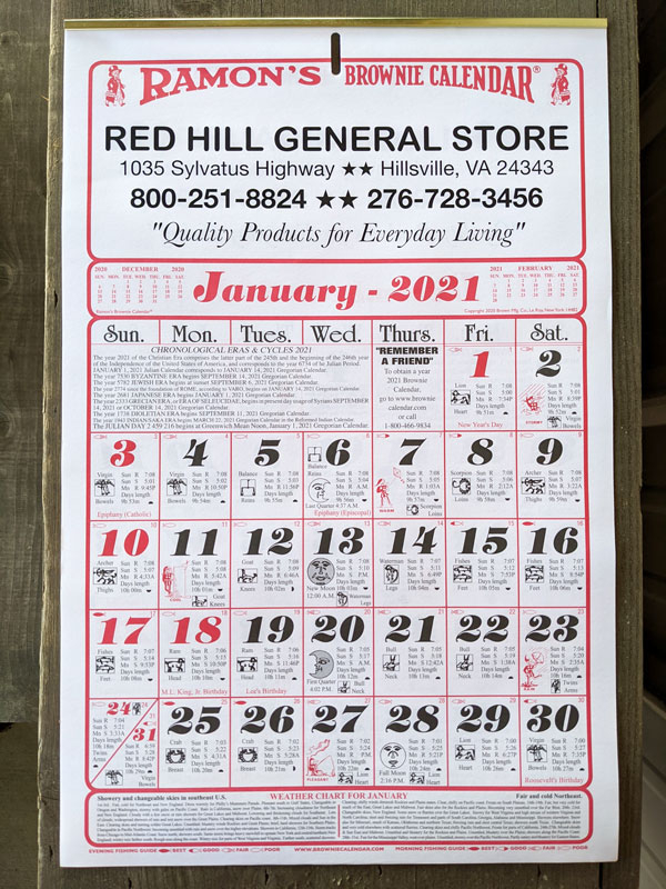 2021 Old Fashioned Ramon&#039;S Calendar | Red Hill General Store