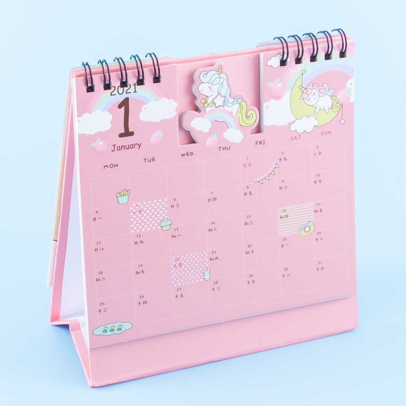 2021 Rainbow Unicorn Desk Calendar - Blippo Kawaii Shop