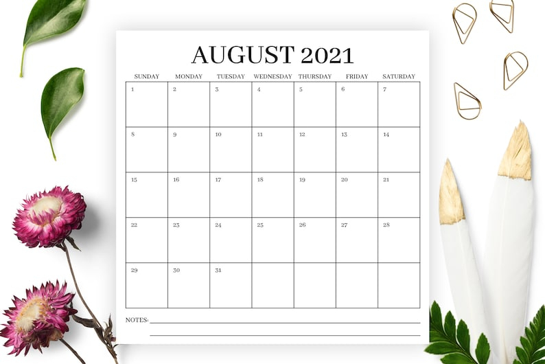 2021 Square 12X12 Calendar Instant Download Large Monthly