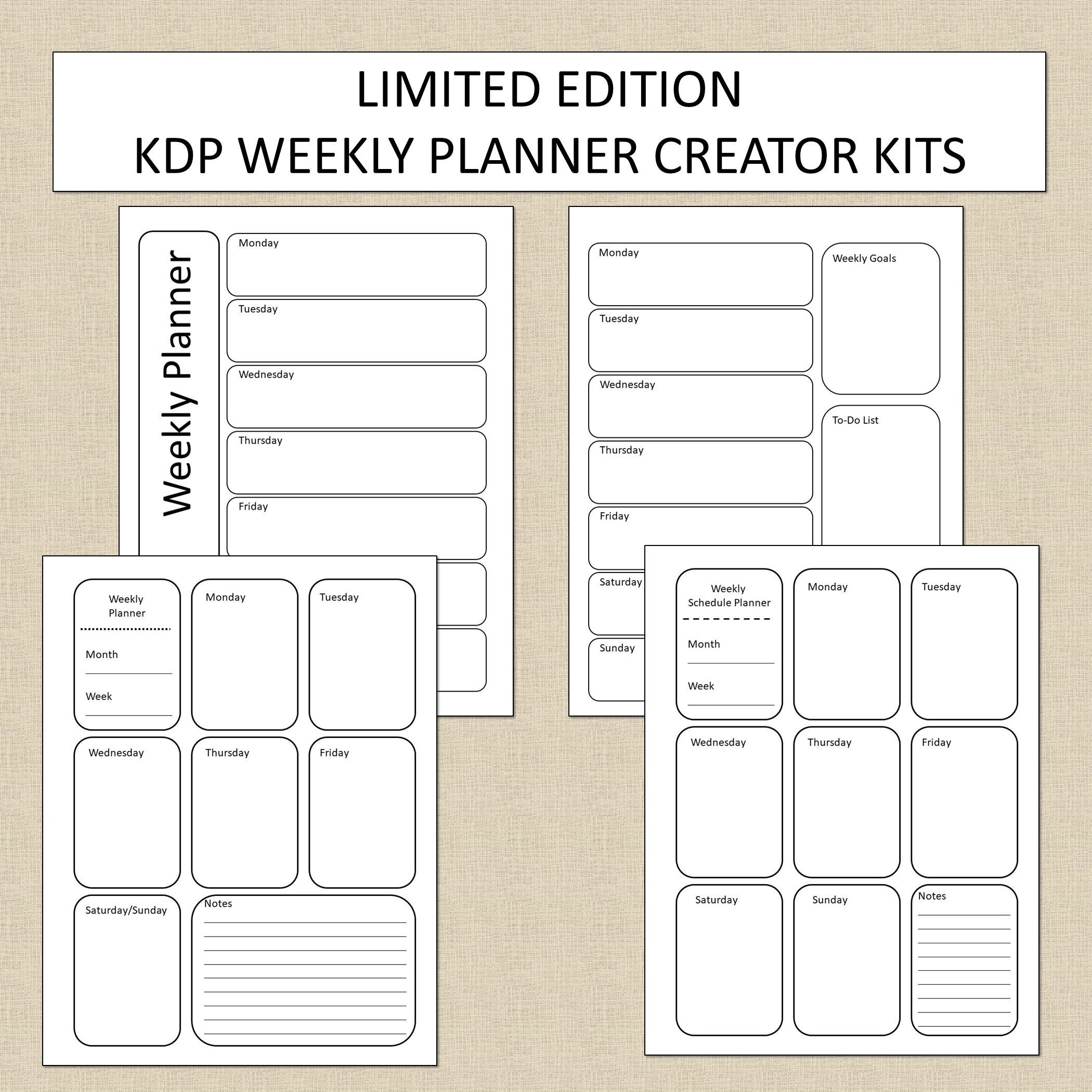 2021 Weekly Planner Creator Kit Weekly Planner Templates