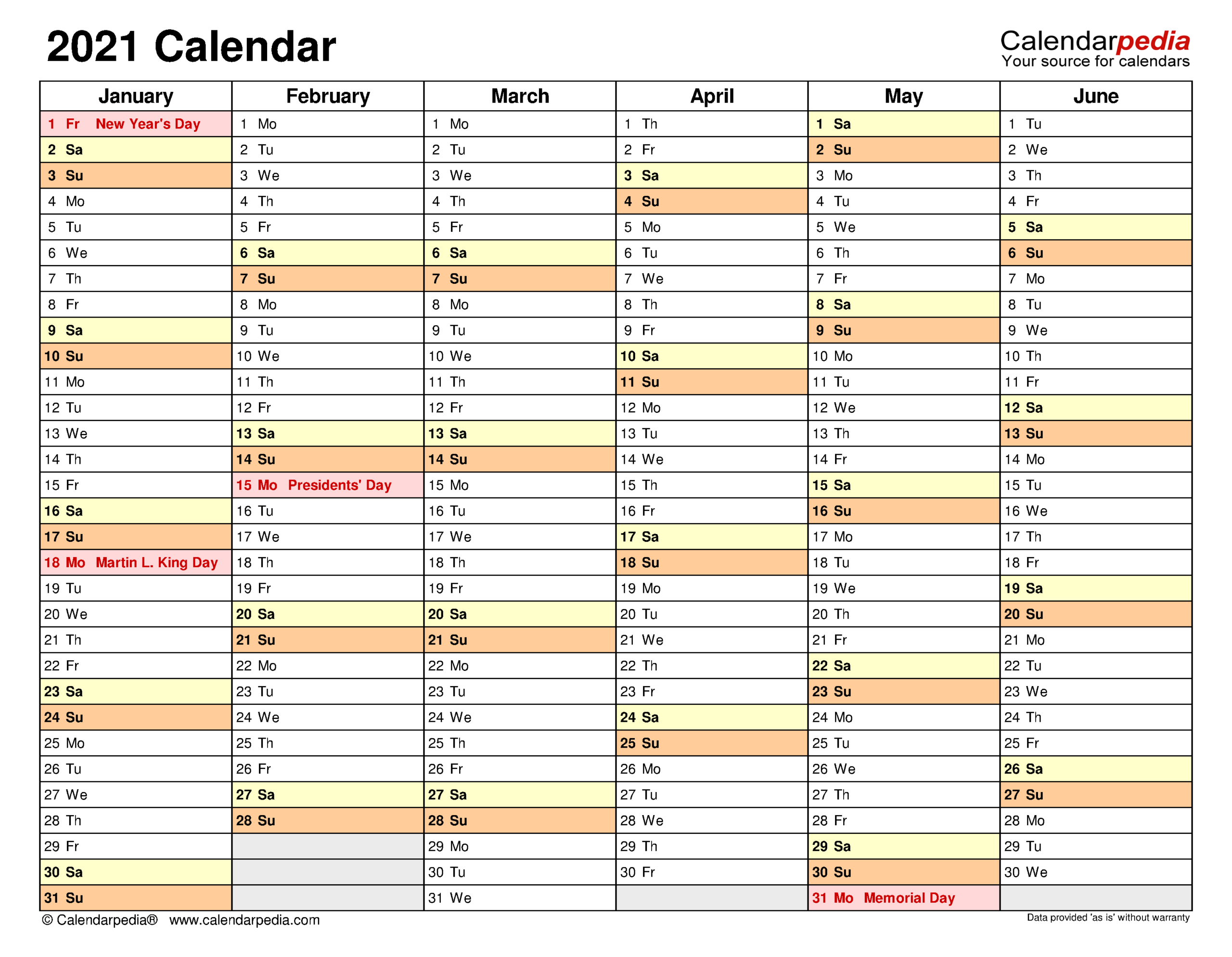 2021 Weekly Planner Excel