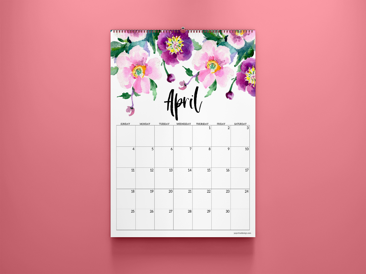 25 Best Free Printable April 2021 Calendars - Onedesblog