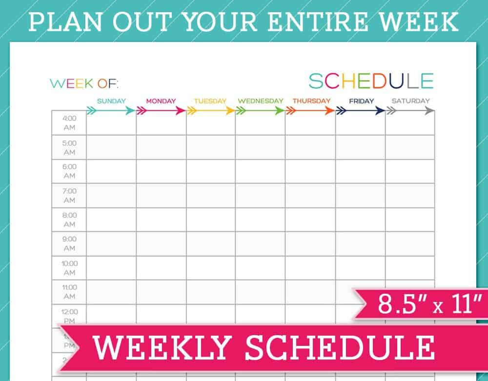 5 Weekly Schedule Templates - Excel Pdf Formats