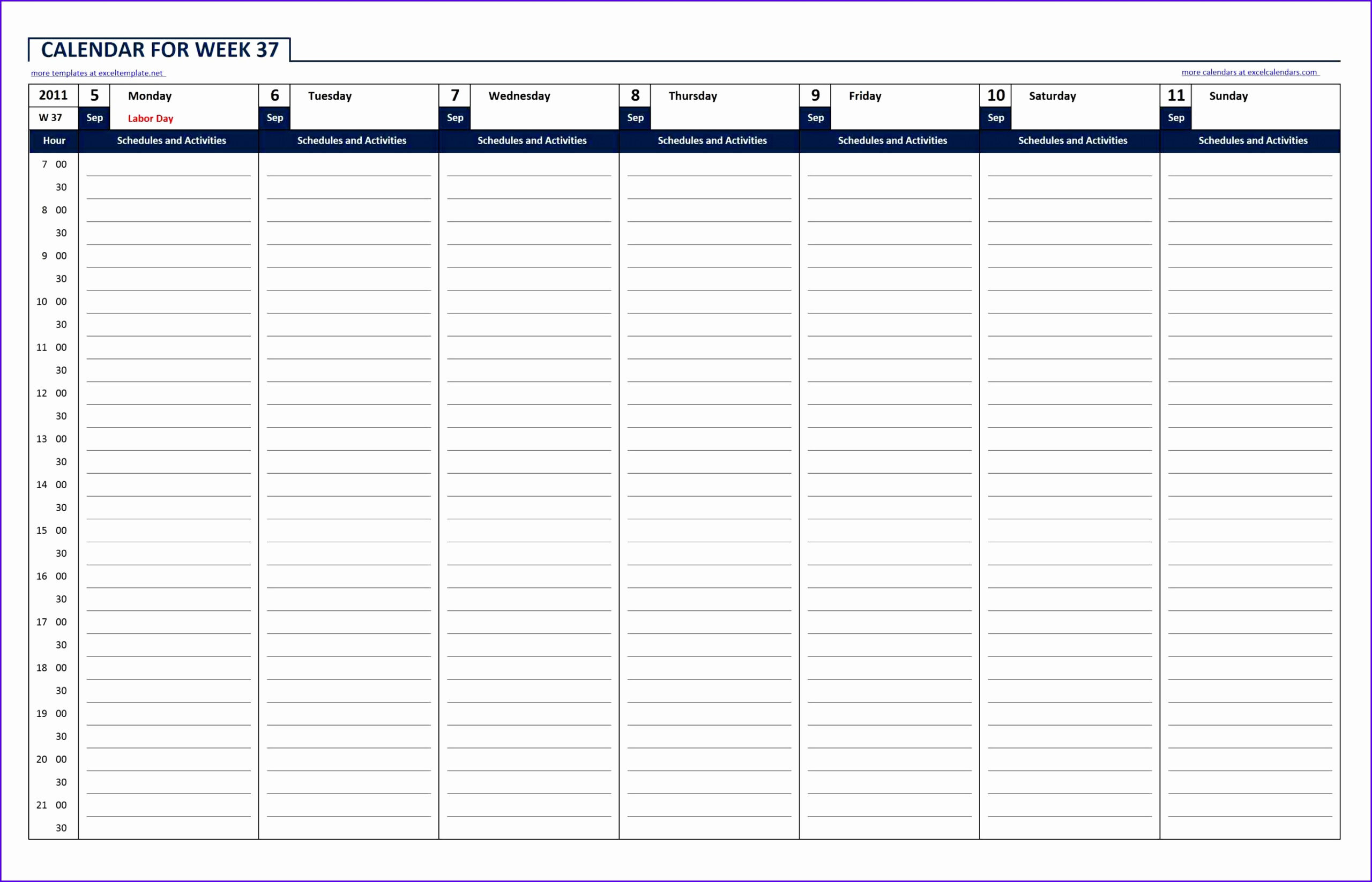 9 Monthly Excel Calendar Template - Excel Templates