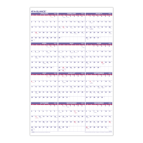 Online Year At A Glance Calender Download 11X17