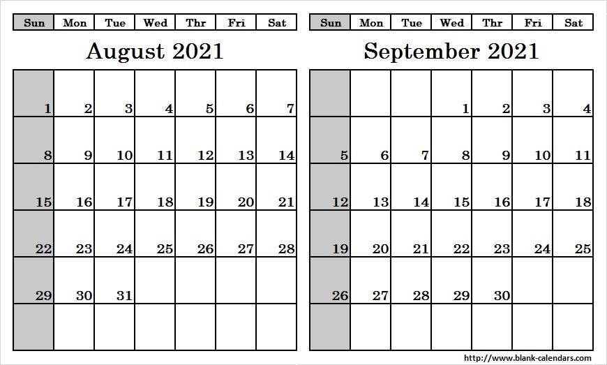 Aug Sept Oct 2021 Calendar | Printable March