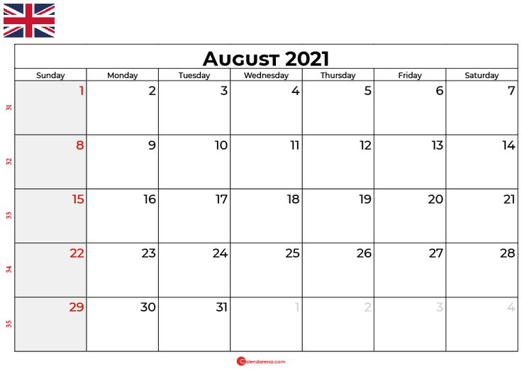 August Calendar 2021 Uk In 2021 | July Calendar Calendar