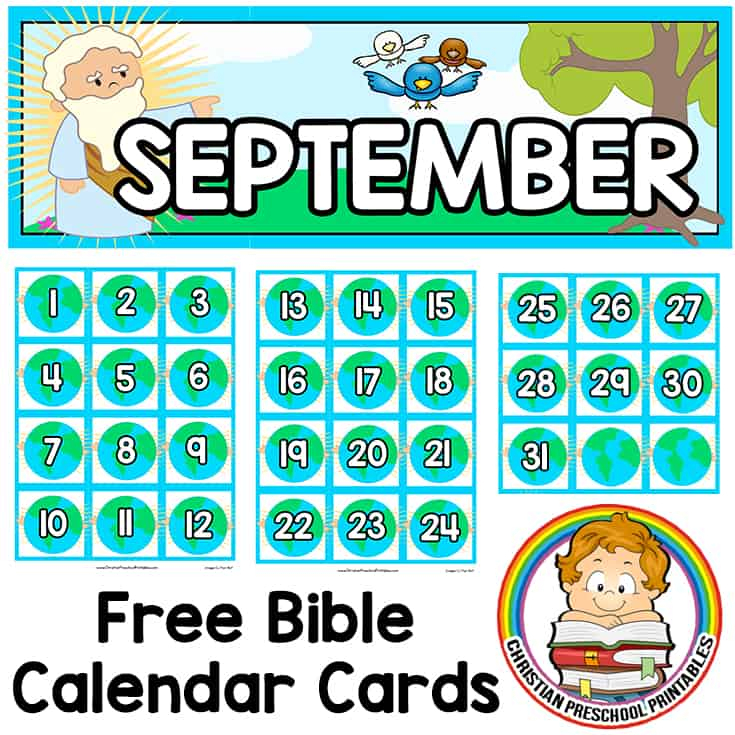 Bible Calendar Printables - Christian Preschool Printables