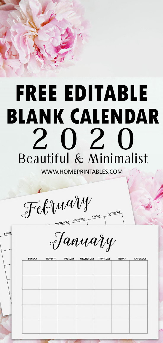 Blank Calendar 2020: Free Editable Template In Microsoft