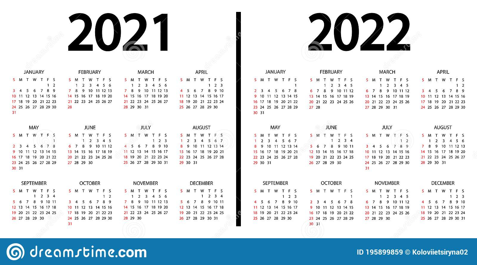 Calendar 2021-2022. The Week Starts On Sunday. 2021 And