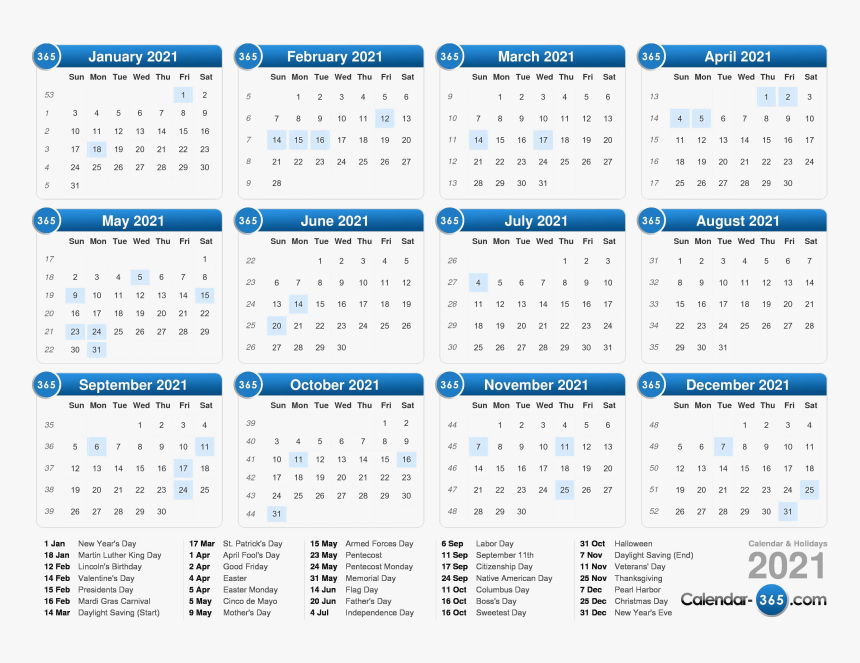 Calendar 2021 Png Photos - 2018 Calendar With Week Numbers