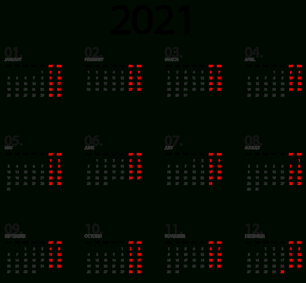 Calendar 2021 Year Png