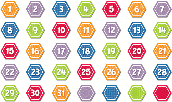 Calendar Days : Hexafun Hexagon Calendar Days