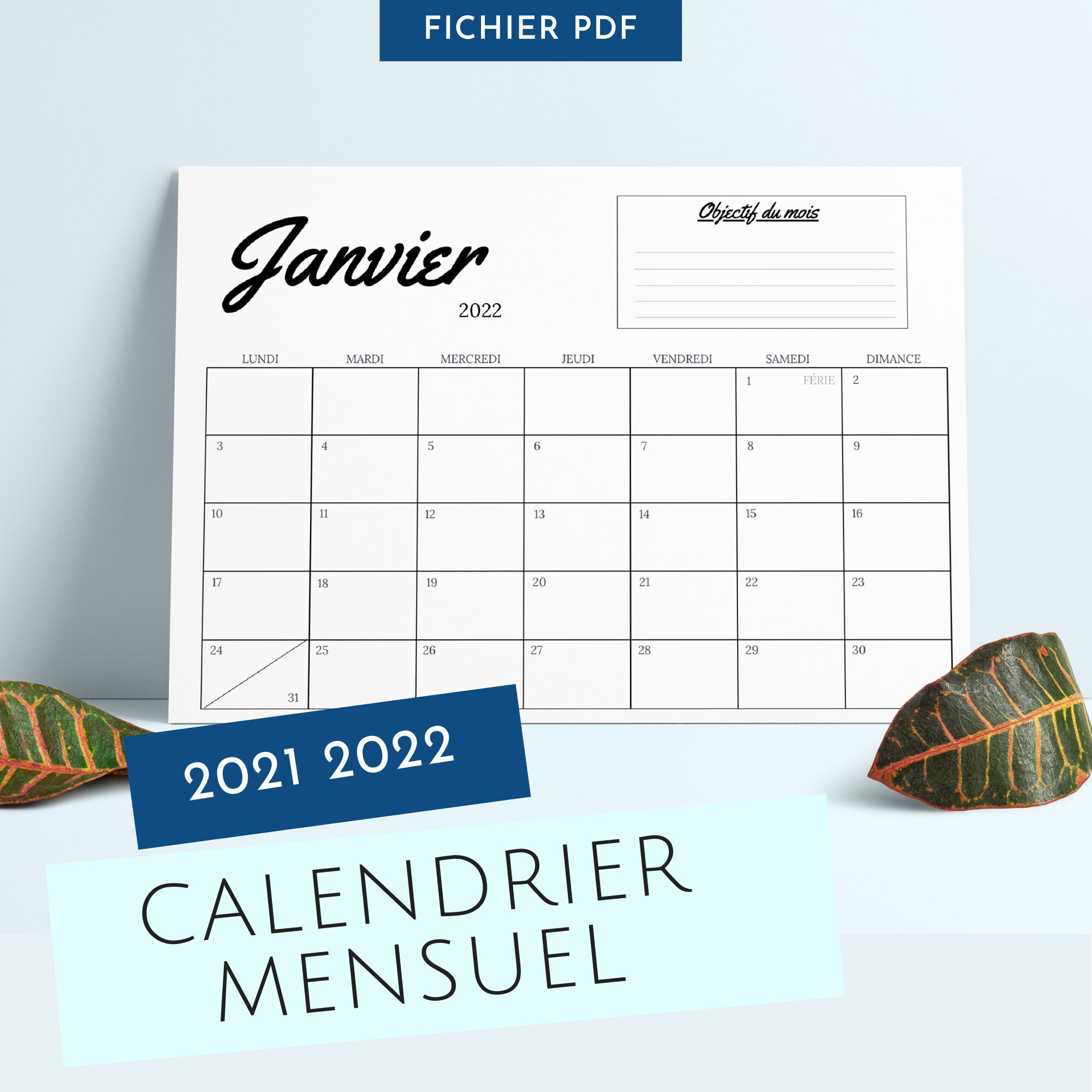 Calendrier 2021 À Imprimer Calendrier Mensuel Calendrier