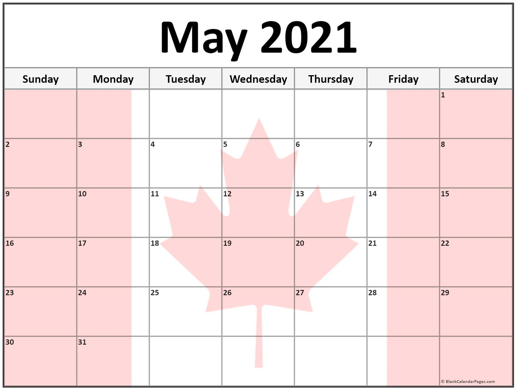 Collection Of May 2021 Photo Calendars With Image Filters.