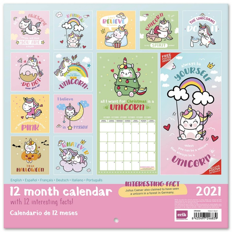 Comprar Calendario 2021 30X30 Unicorn ¡Mejores Precios!
